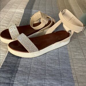 Maurices Beige and Silver Women's Sandals